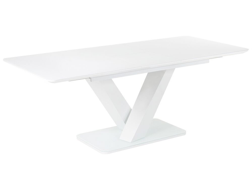 Beliani Rozťahovací jedálenský stôl 160/200 x 90 cm biely SALTUM